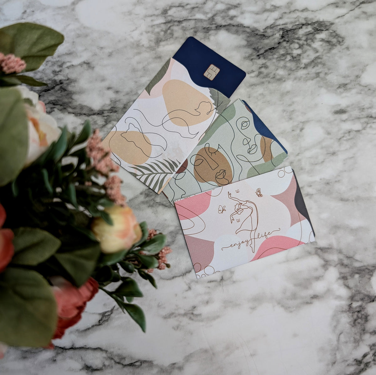Line Art RFID Card Sleeves, 6 Pack