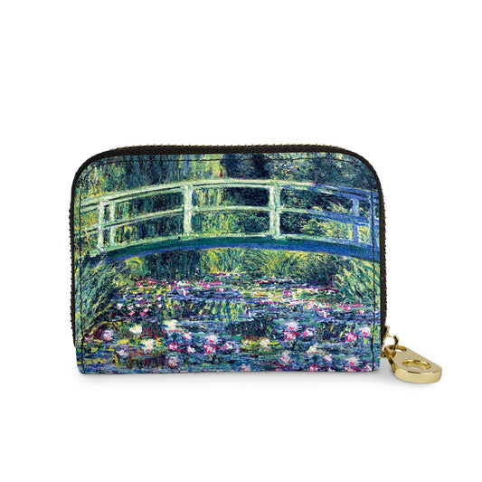 Monet Japanese bridge water lilies RFID zipper wallet