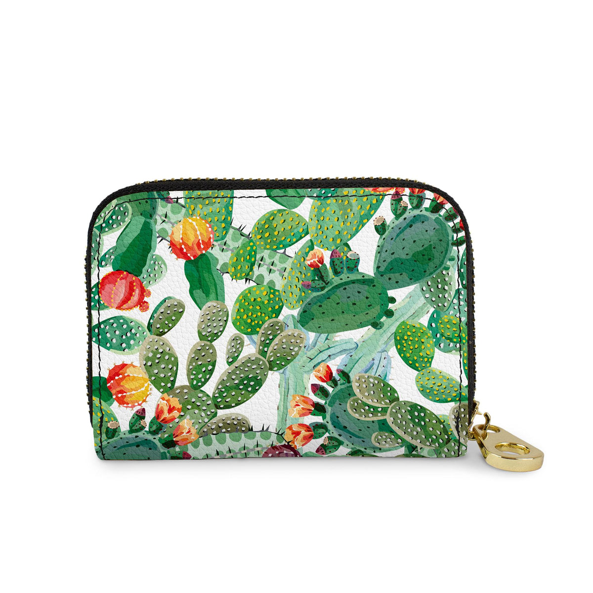 Cactus vegan leather RFID zipper wallet