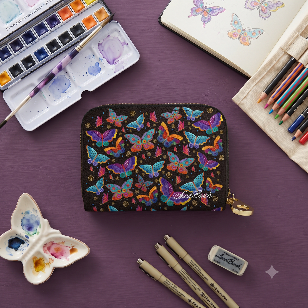 Laurel Burch Mariposas RFID zipper wallet