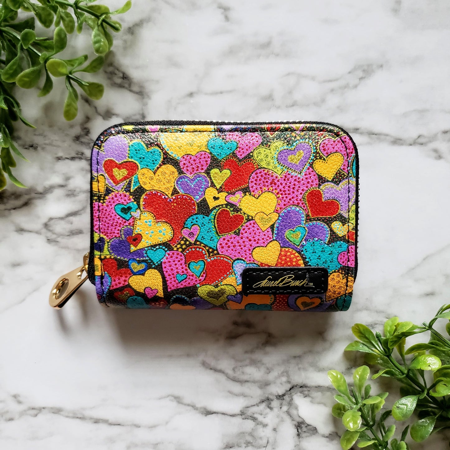 Laurel Burch Dancing Hearts RFID Zipper Wallet