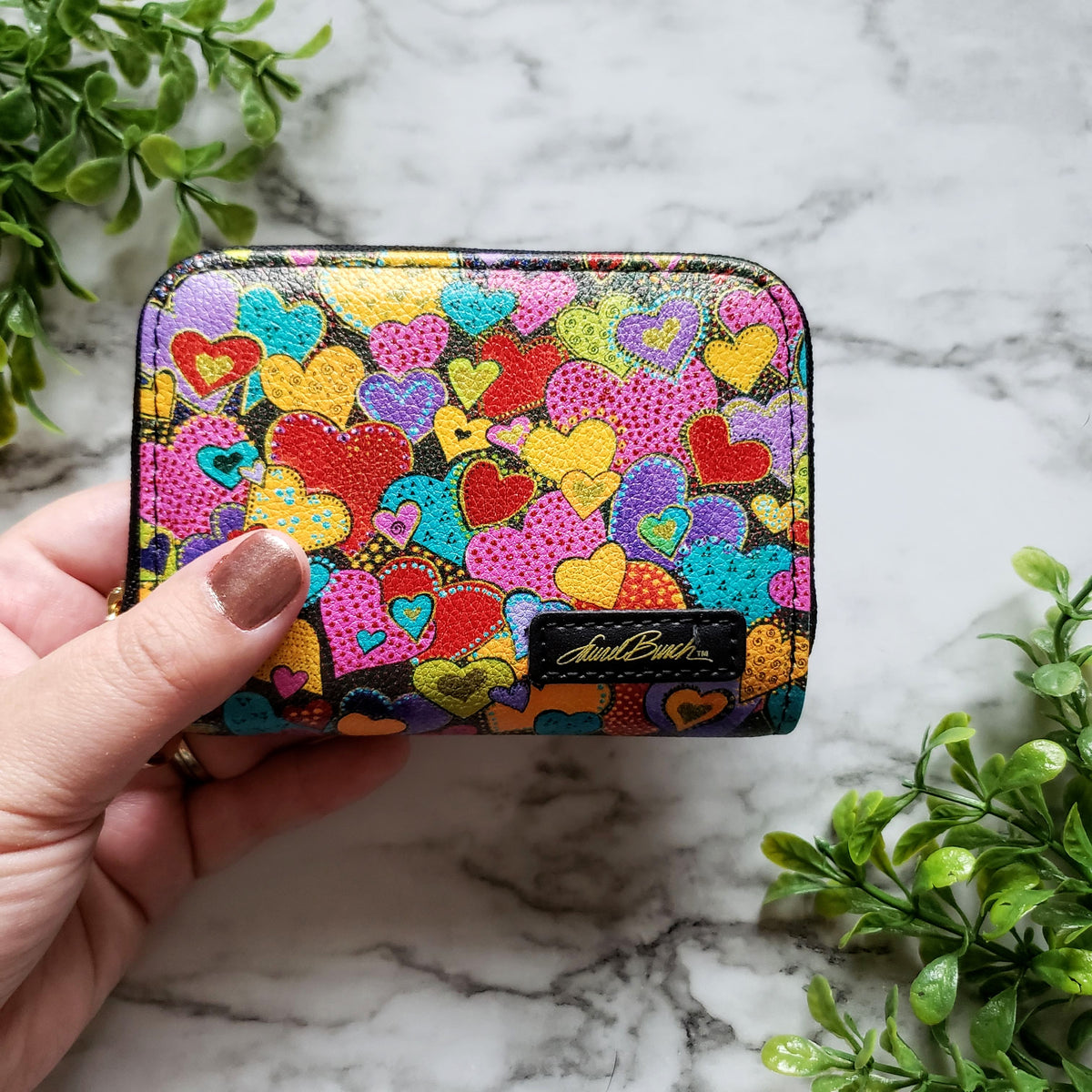 Laurel Burch Dancing Hearts RFID Zipper Wallet