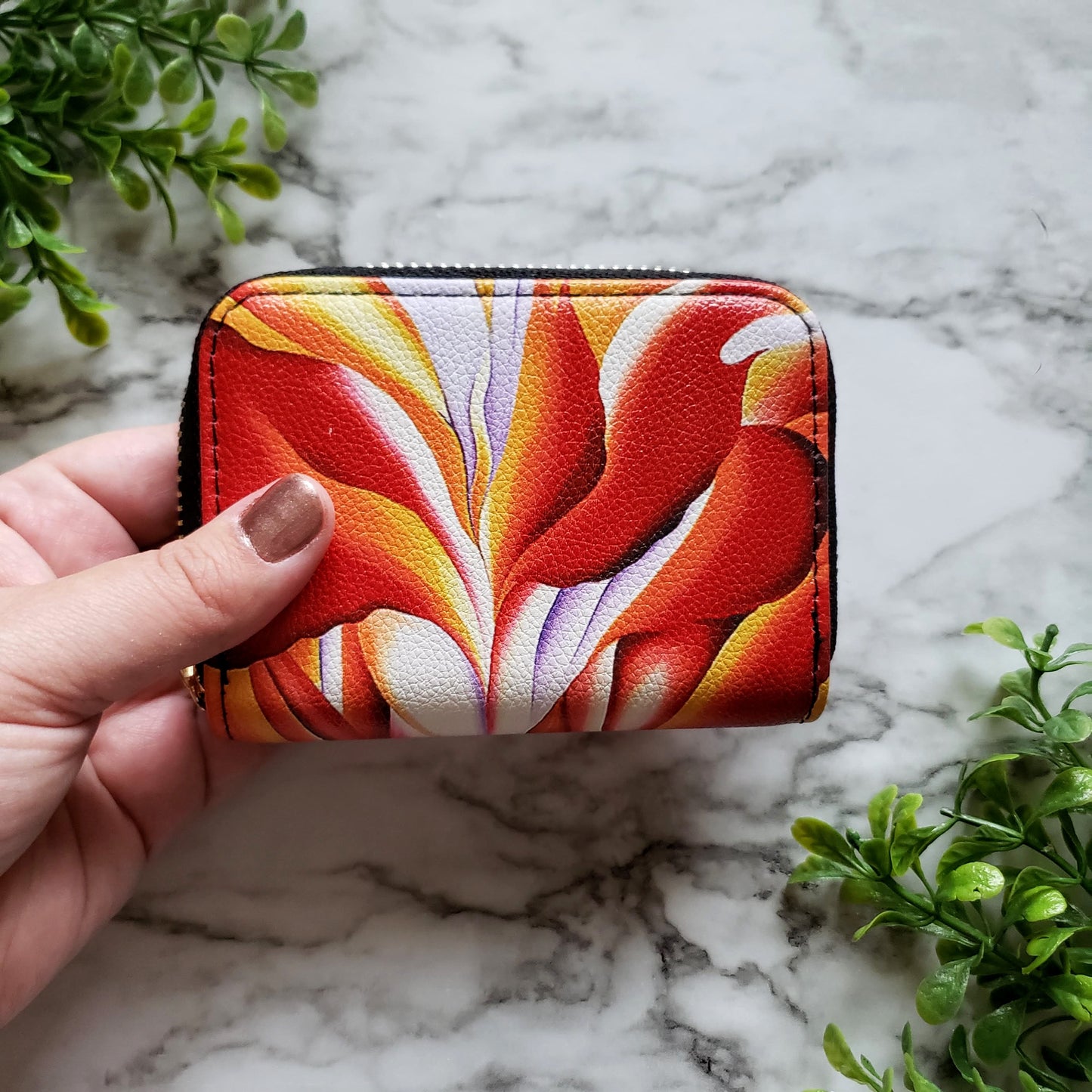 Georgia O'Keeffe Red Canna RFID Zipper Wallet
