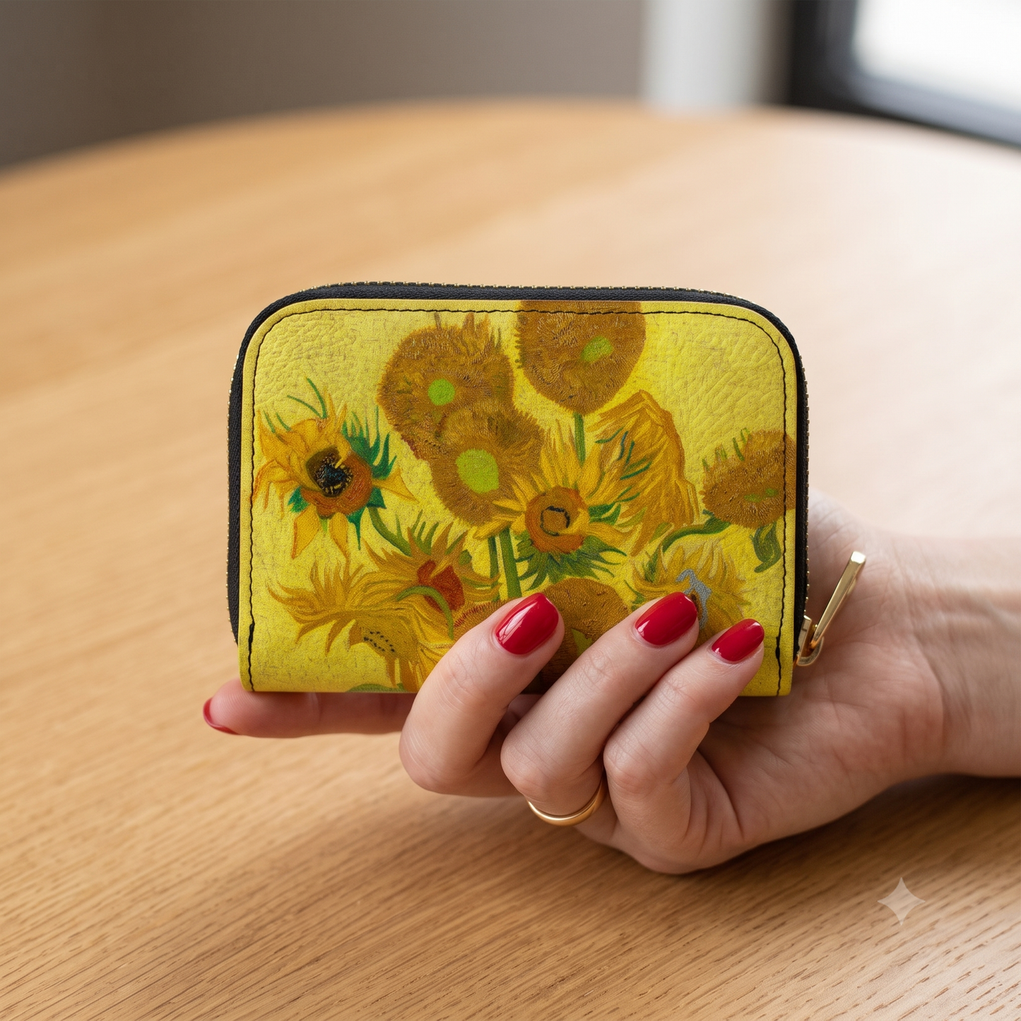 Van Gogh Sunflowers RFID zipper wallet
