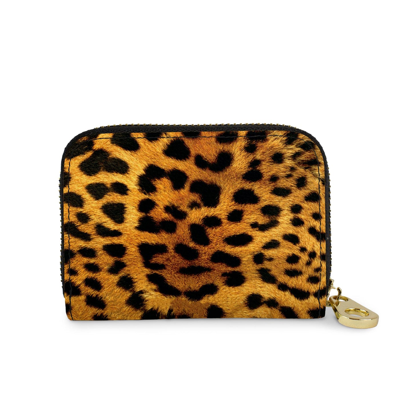 Leopard Print vegan leather RFID zipper wallet