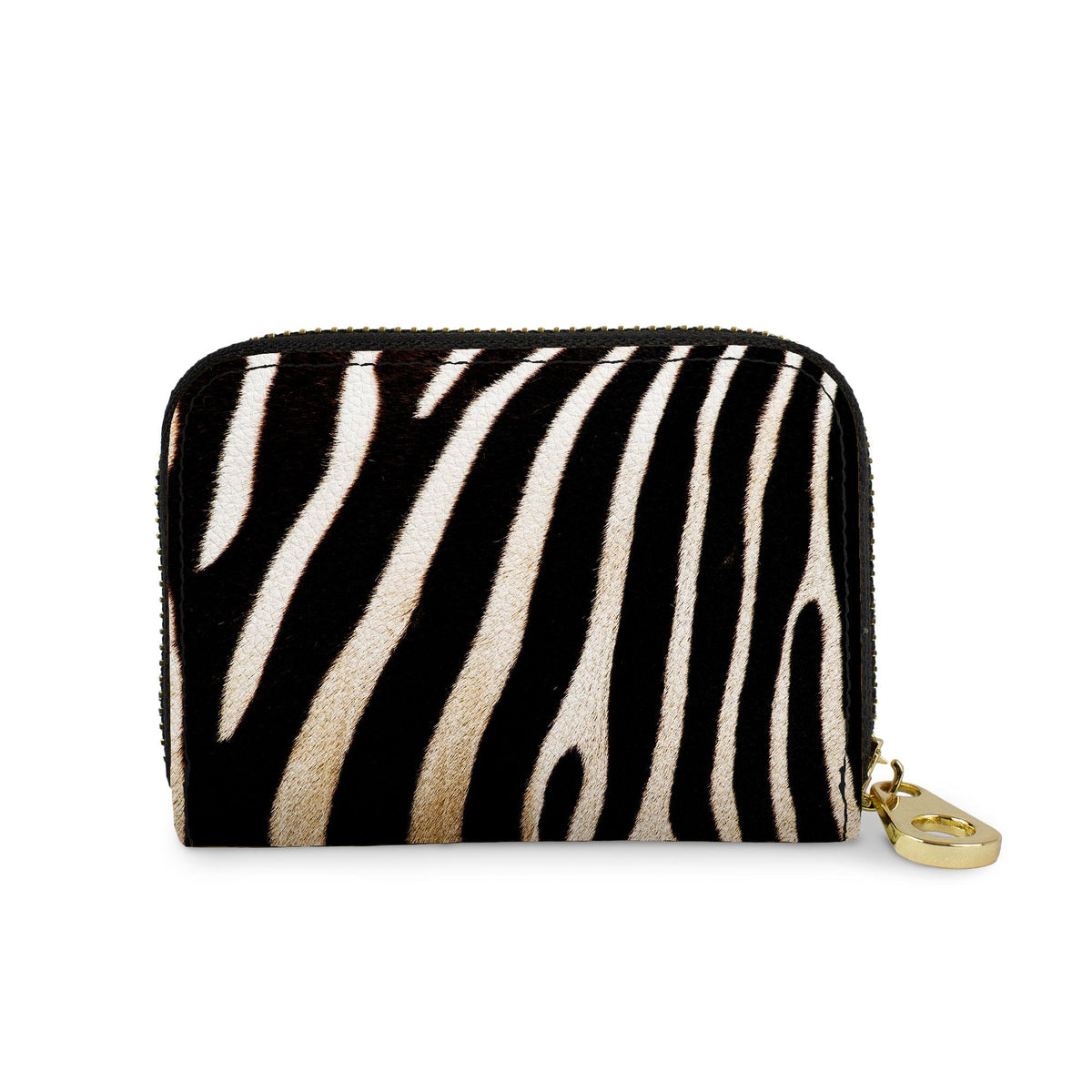 Zebra Print vegan leather RFID zipper wallet