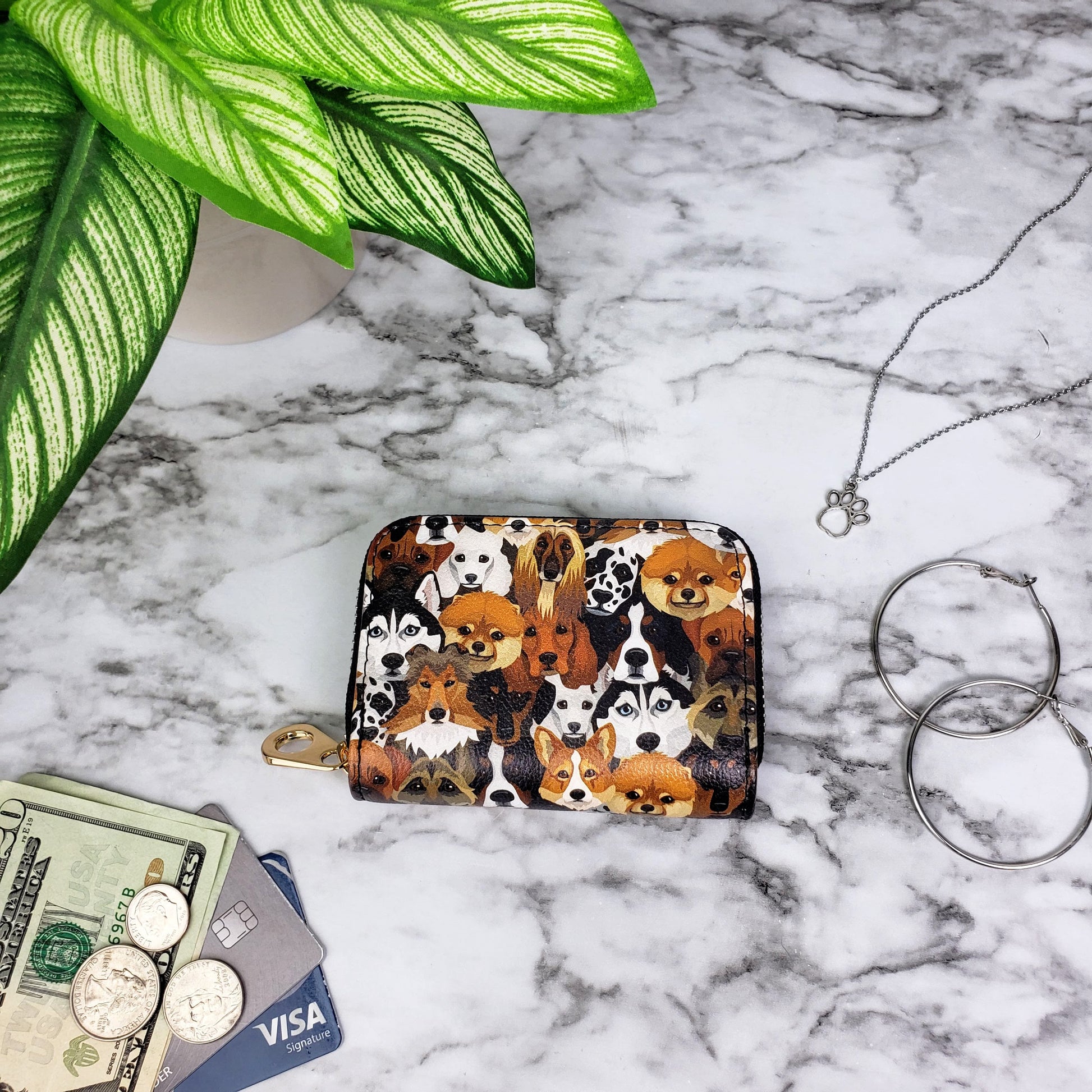 Canine Cousins Dog RFID Zipper Wallet