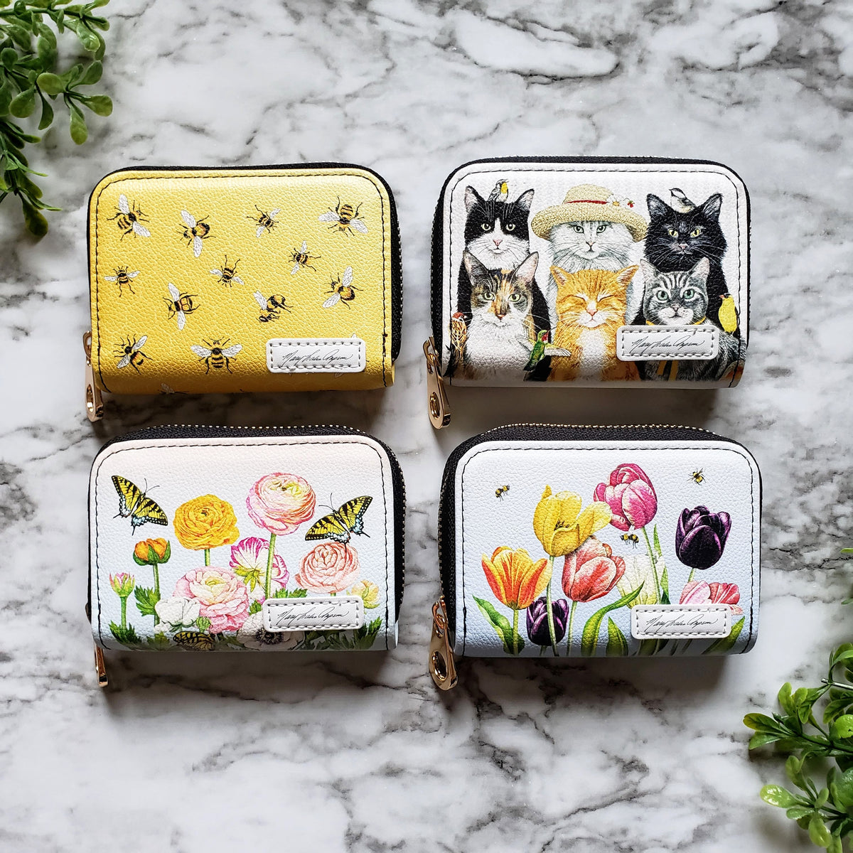 Mary Lake-Thompson Bees RFID Zipper Wallet