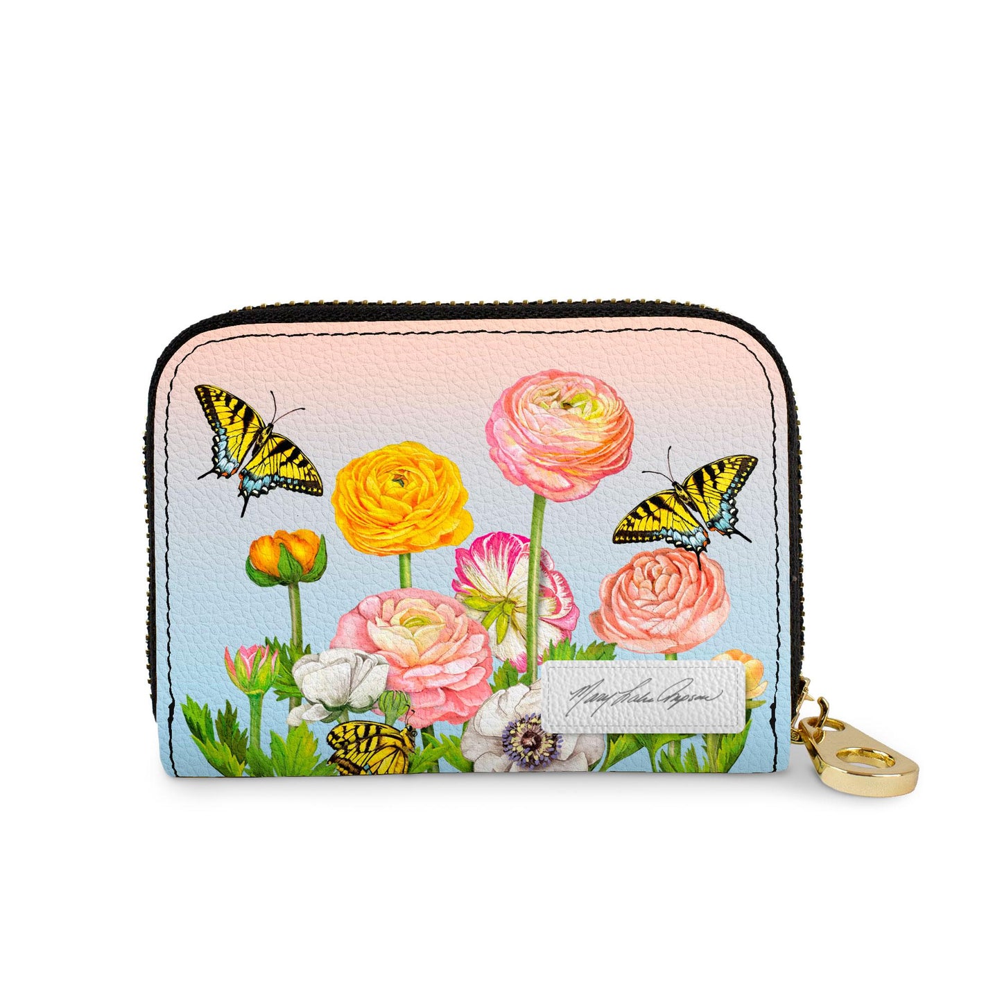 Mary Lake-Thompson Ranunculus RFID zipper wallet