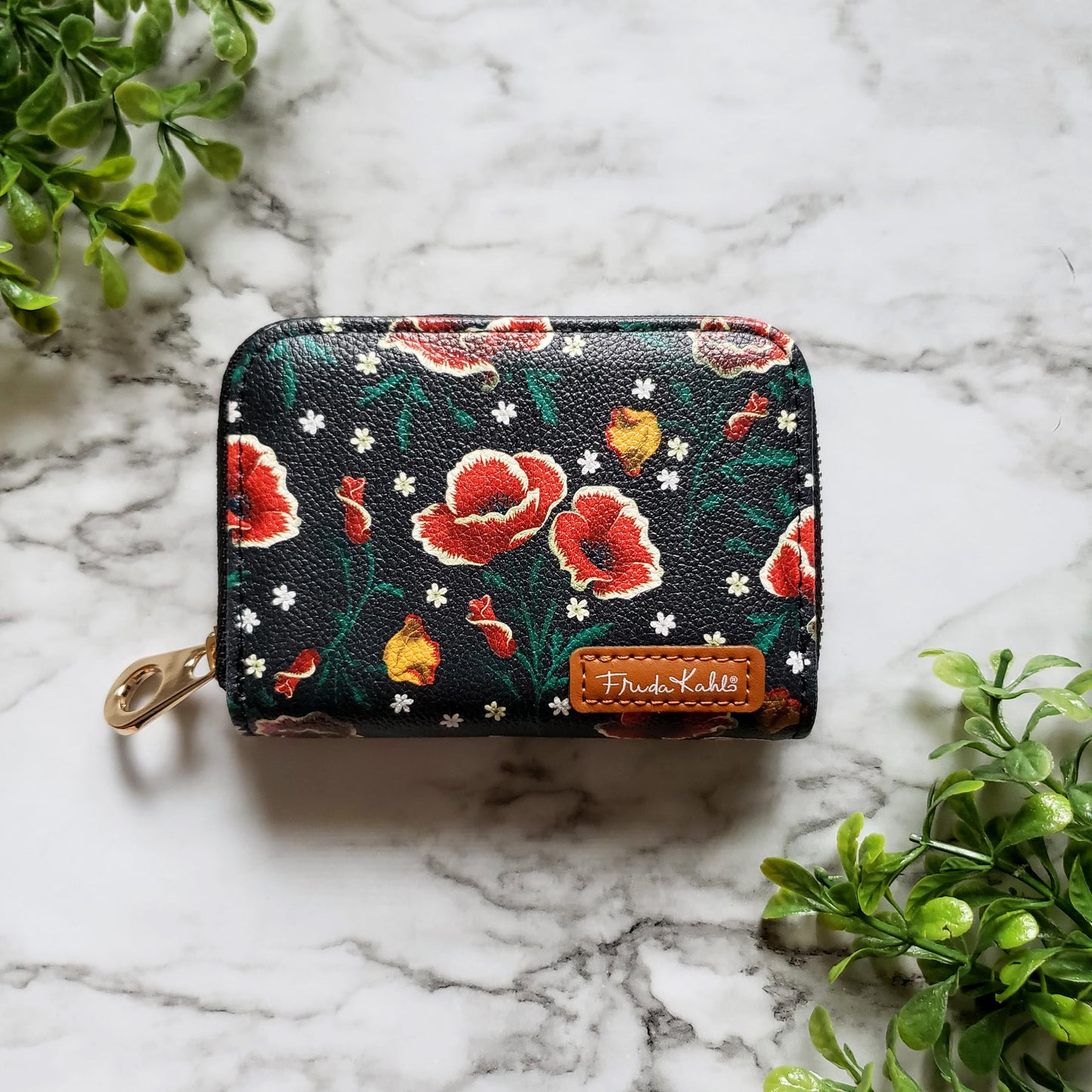 Frida Kahlo Poppies RFID Zipper Wallet