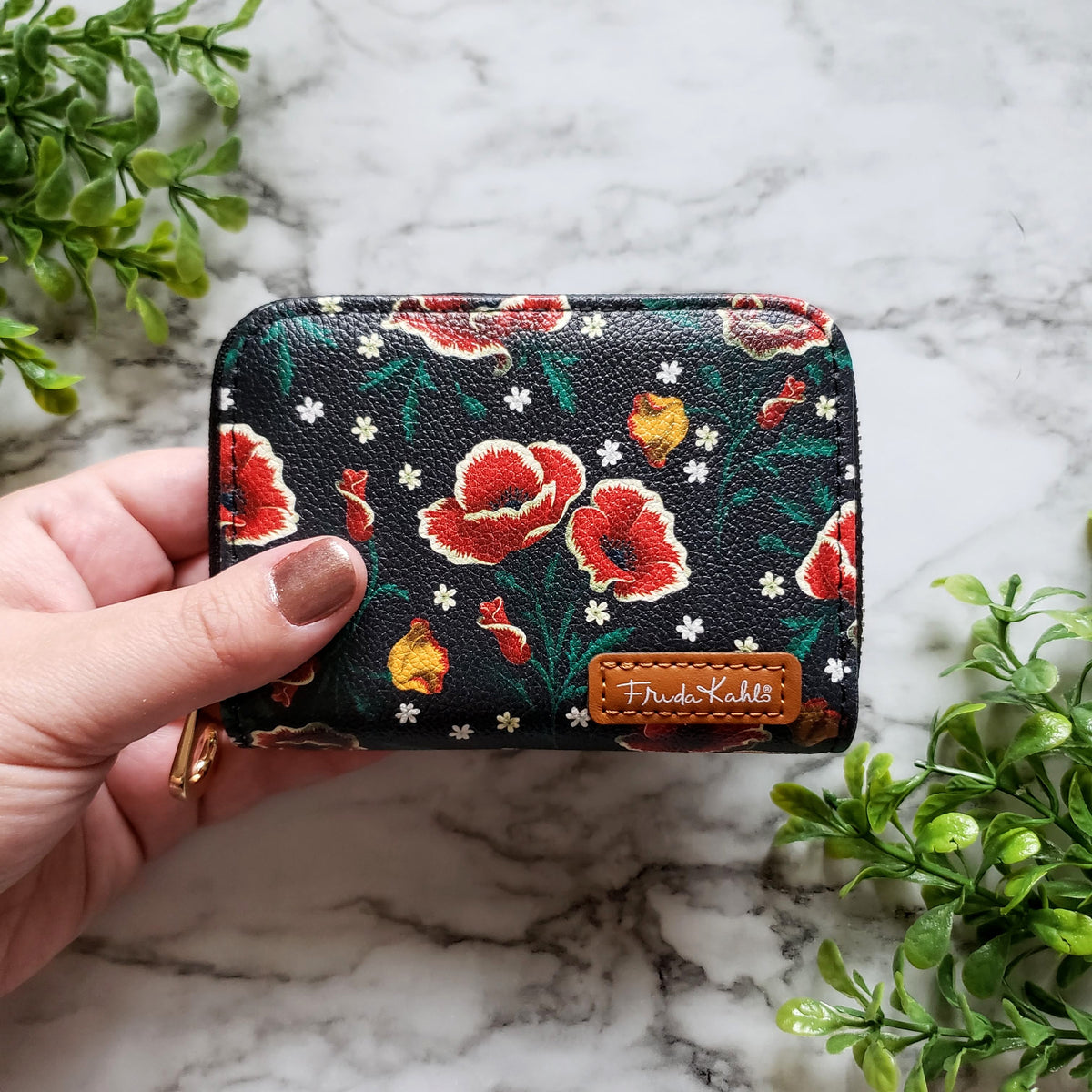 Frida Kahlo Poppies RFID Zipper Wallet