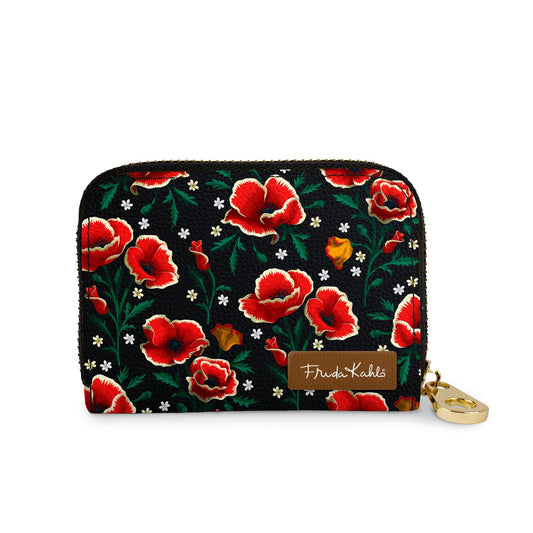 Frida Kahlo Poppies RFID zipper wallet