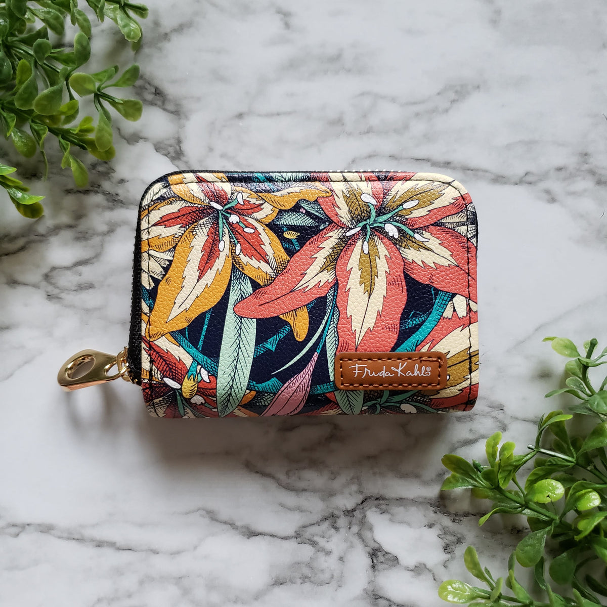 Frida Kahlo Tiger Lily RFID Zipper Wallet
