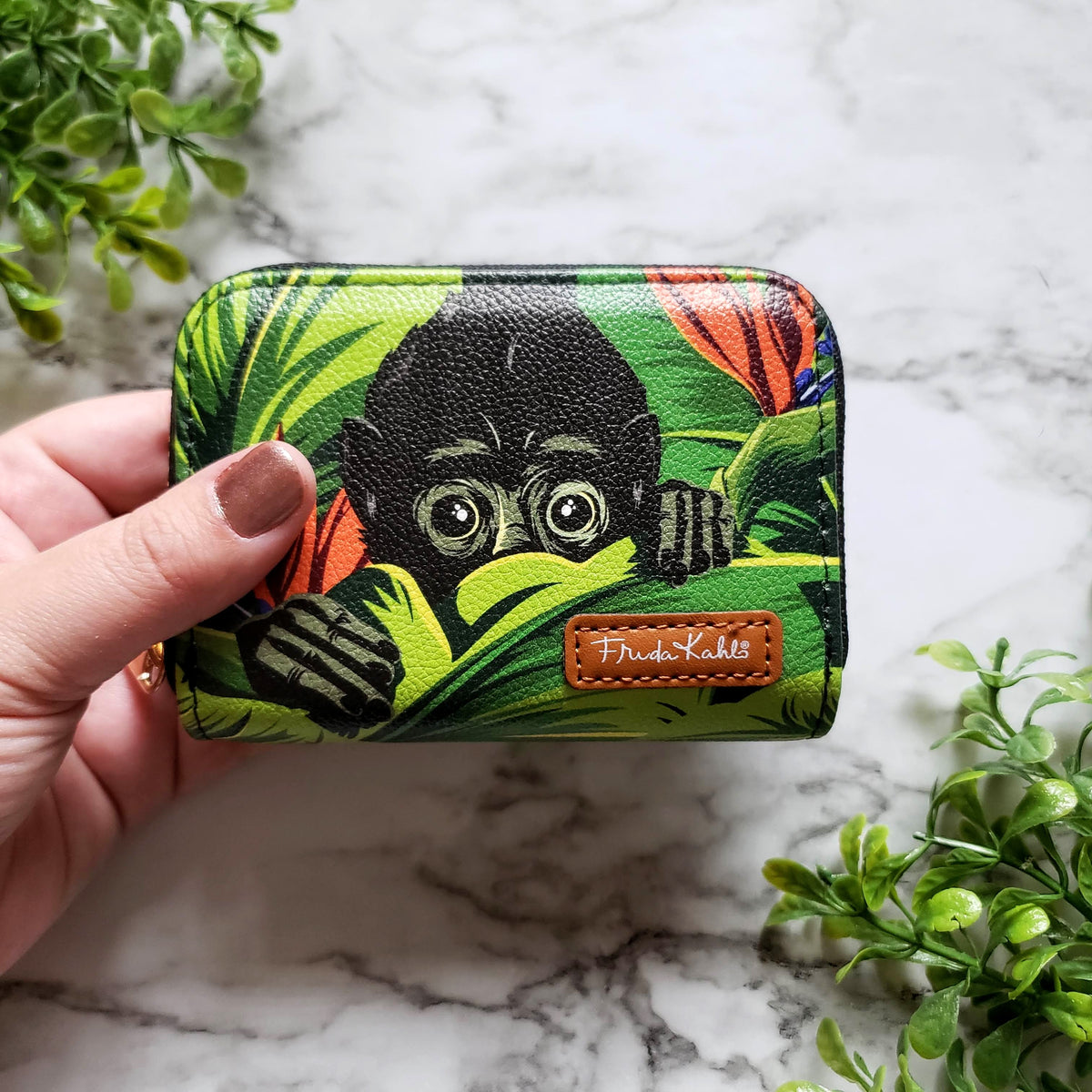 Frida Kahlo Monkey RFID Zipper Wallet