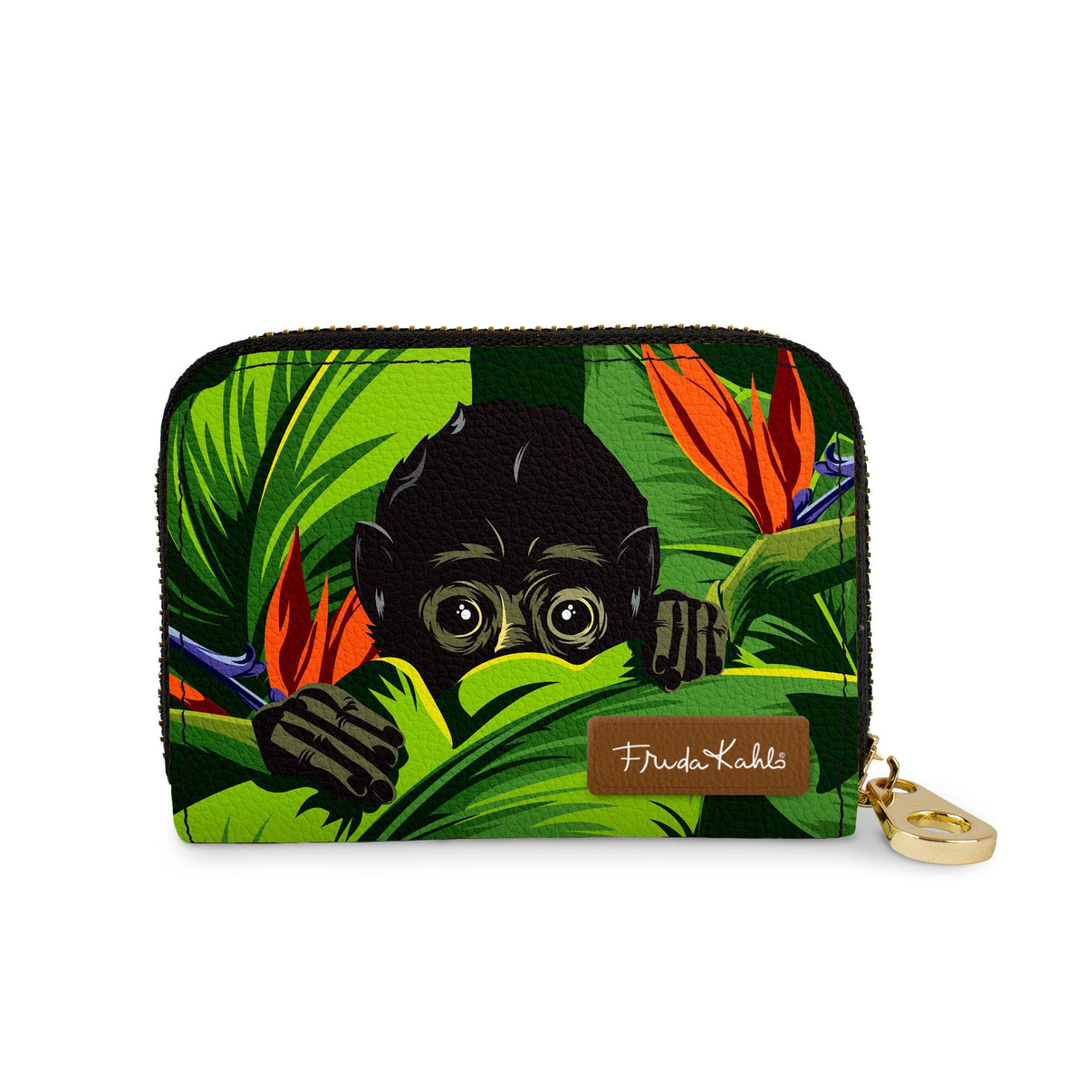 Frida Kahlo Monkey RFID zipper wallet