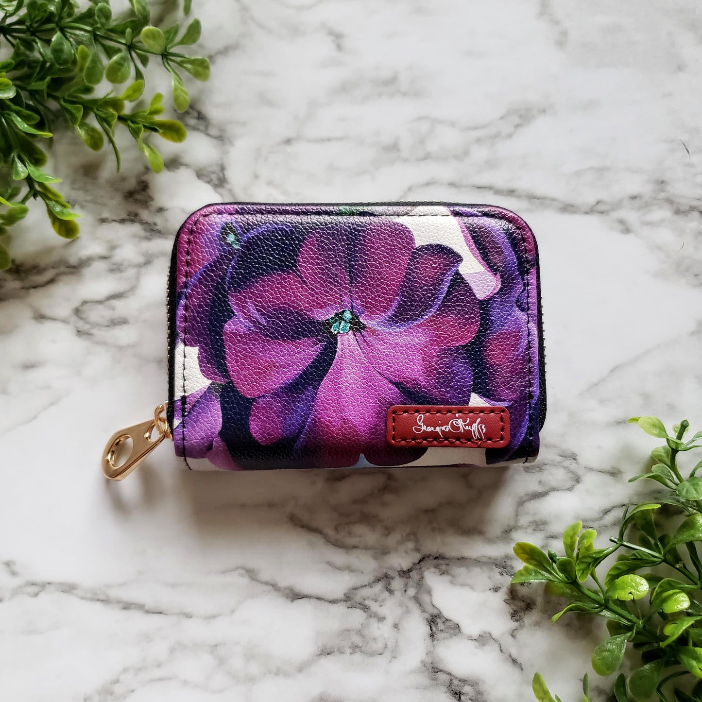 Georgia O'Keeffe Petunia RFID Zipper Wallet