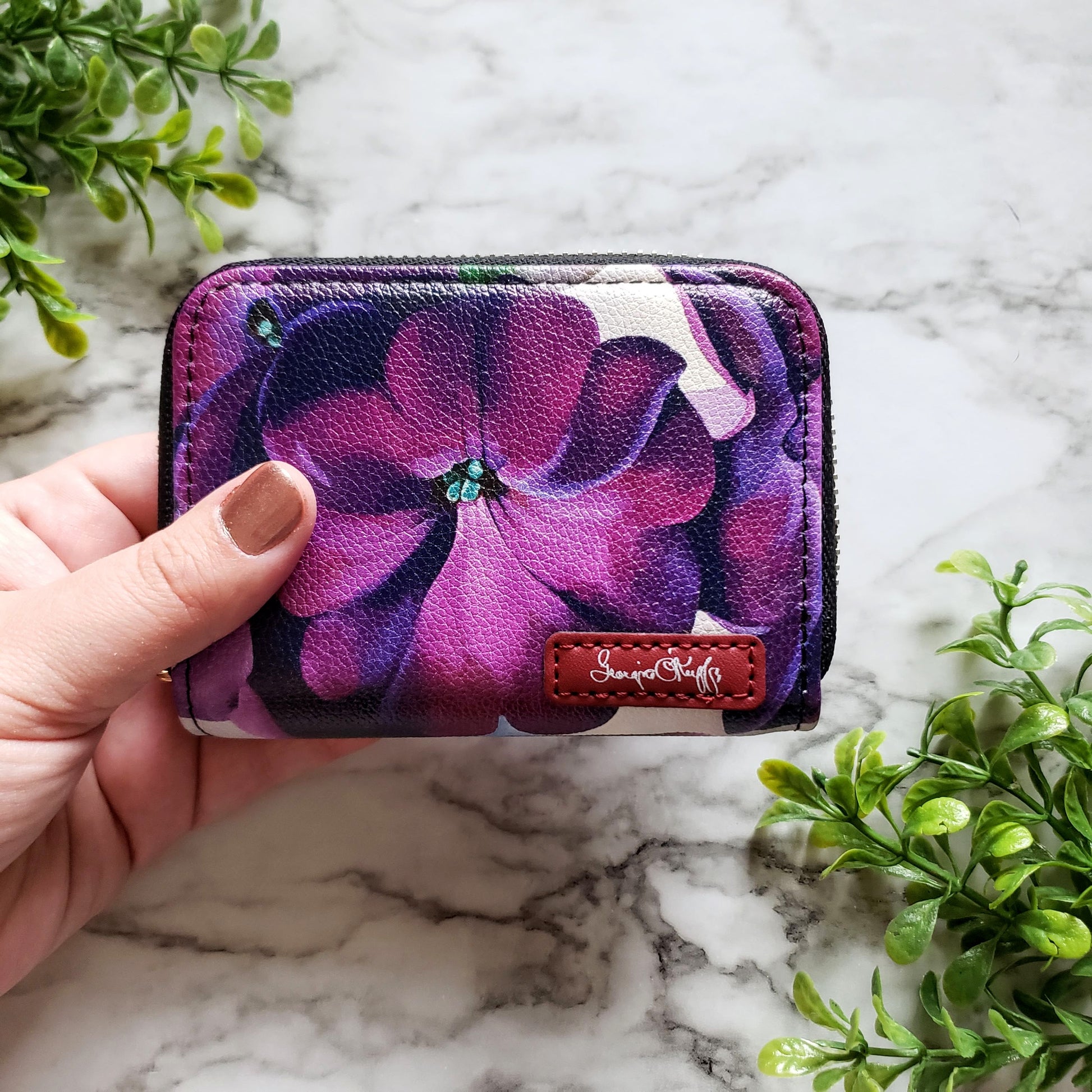 Georgia O'Keeffe Petunia RFID Zipper Wallet