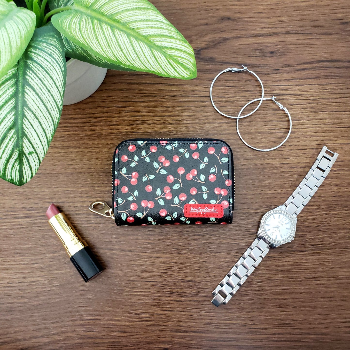 Mary Engelbreit Cherries RFID Zipper Wallet