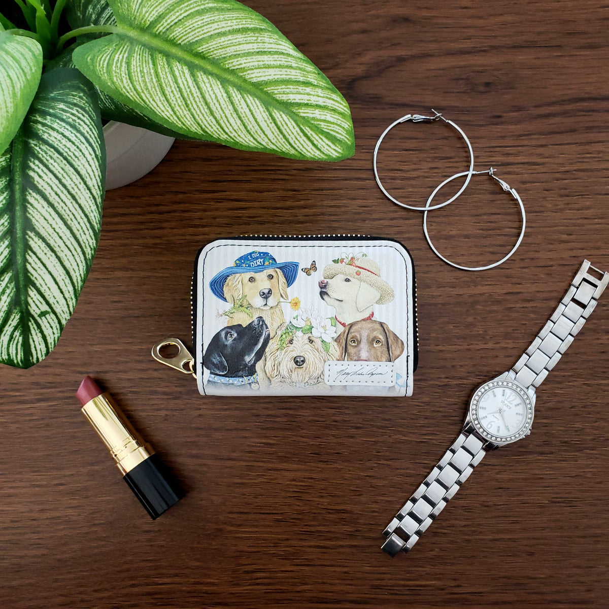 Mary Lake-Thompson Dogs RFID Zipper Wallet