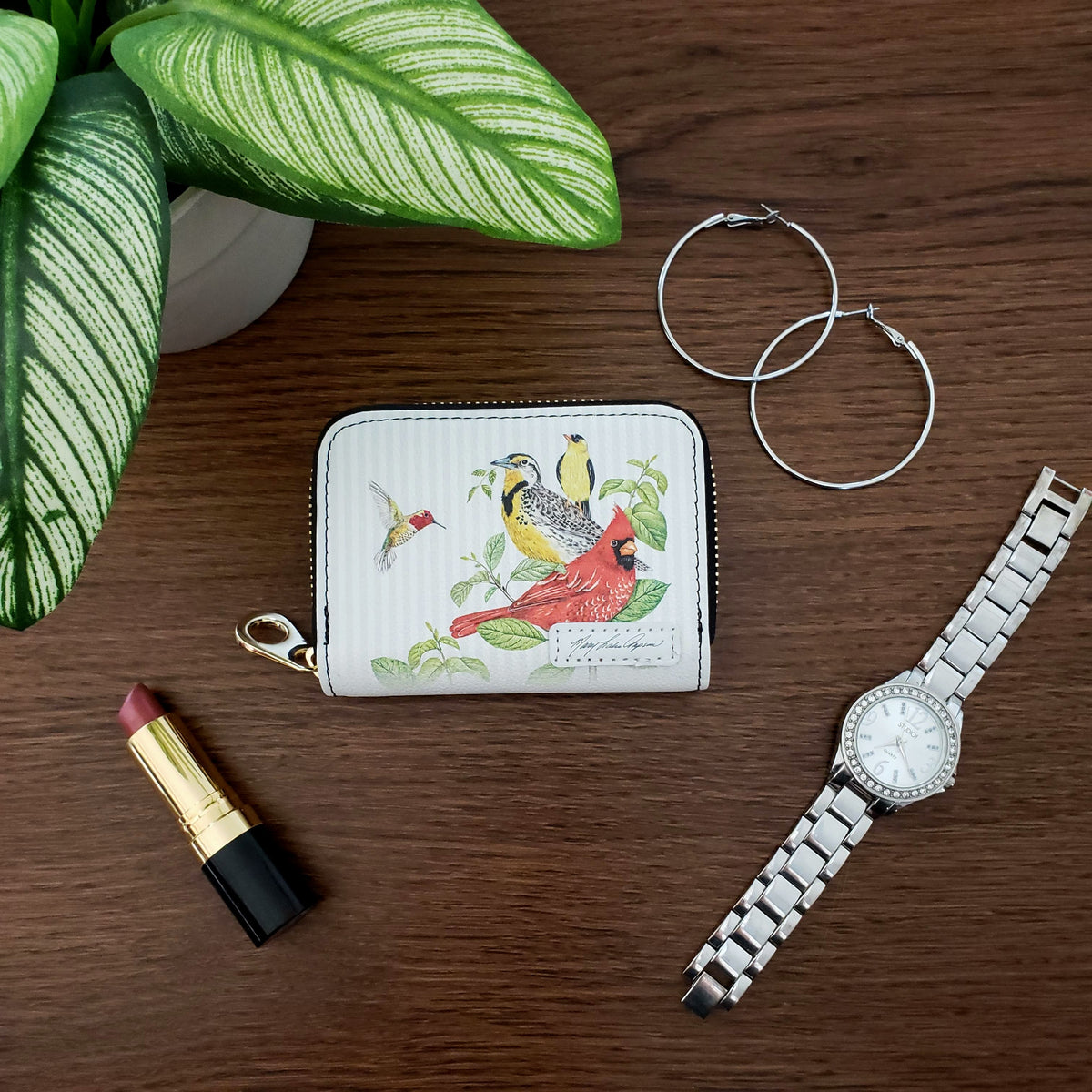 Mary Lake-Thompson Birds RFID Zipper Wallet