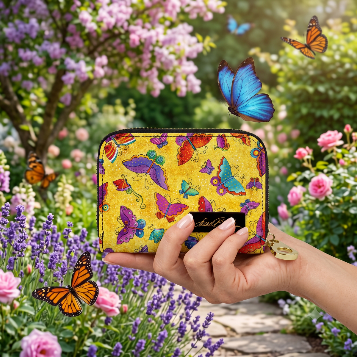 Laurel Burch Flutterbyes RFID zipper wallet
