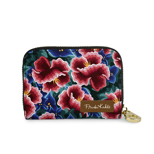Frida Kahlo Hibiscus RFID zipper wallet