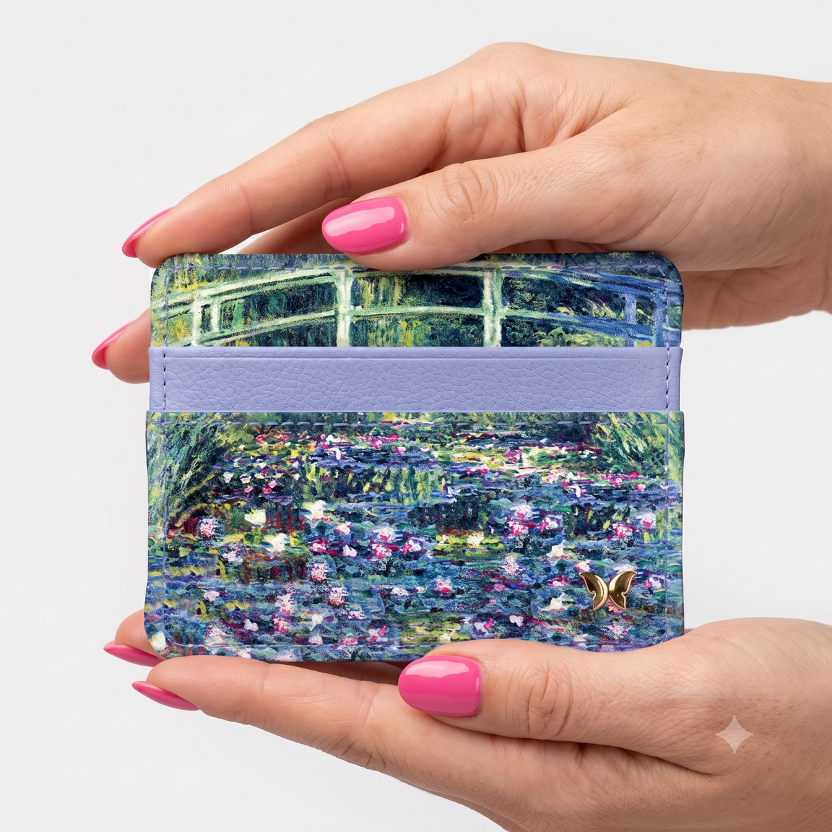 Monet Japanese bridge water lilies slim wallet