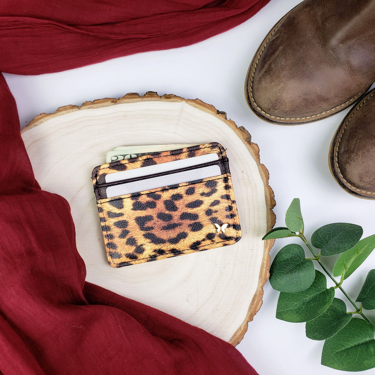 Leopard Print Slim Wallet