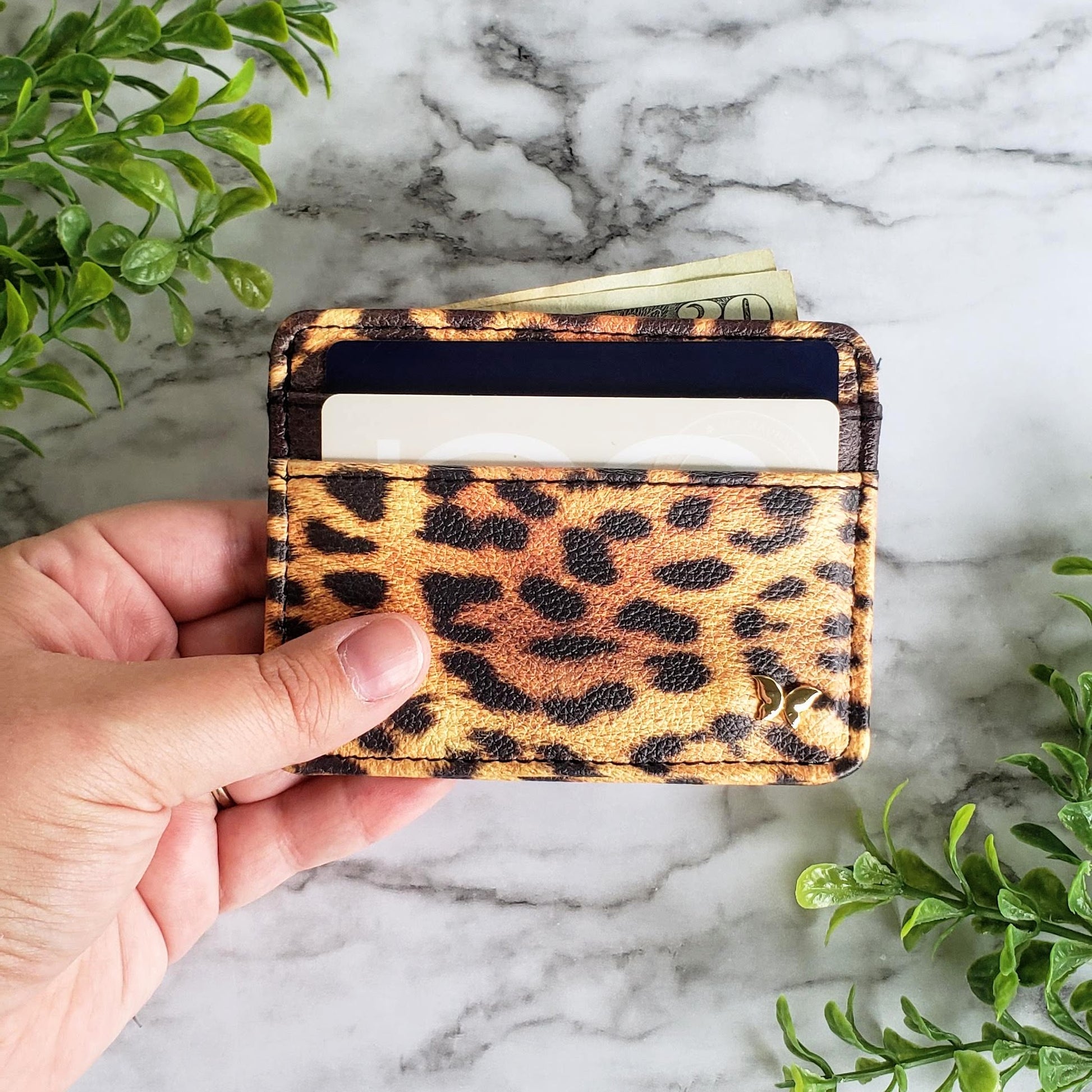 Leopard Print Slim Wallet