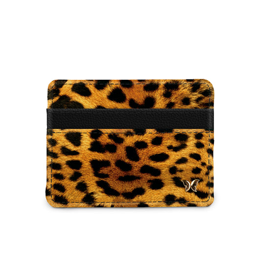 Leopard print slim wallet