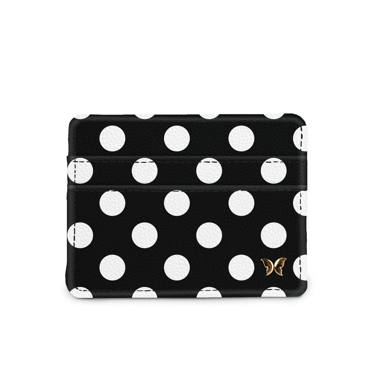 Black and white polka dot slim wallet