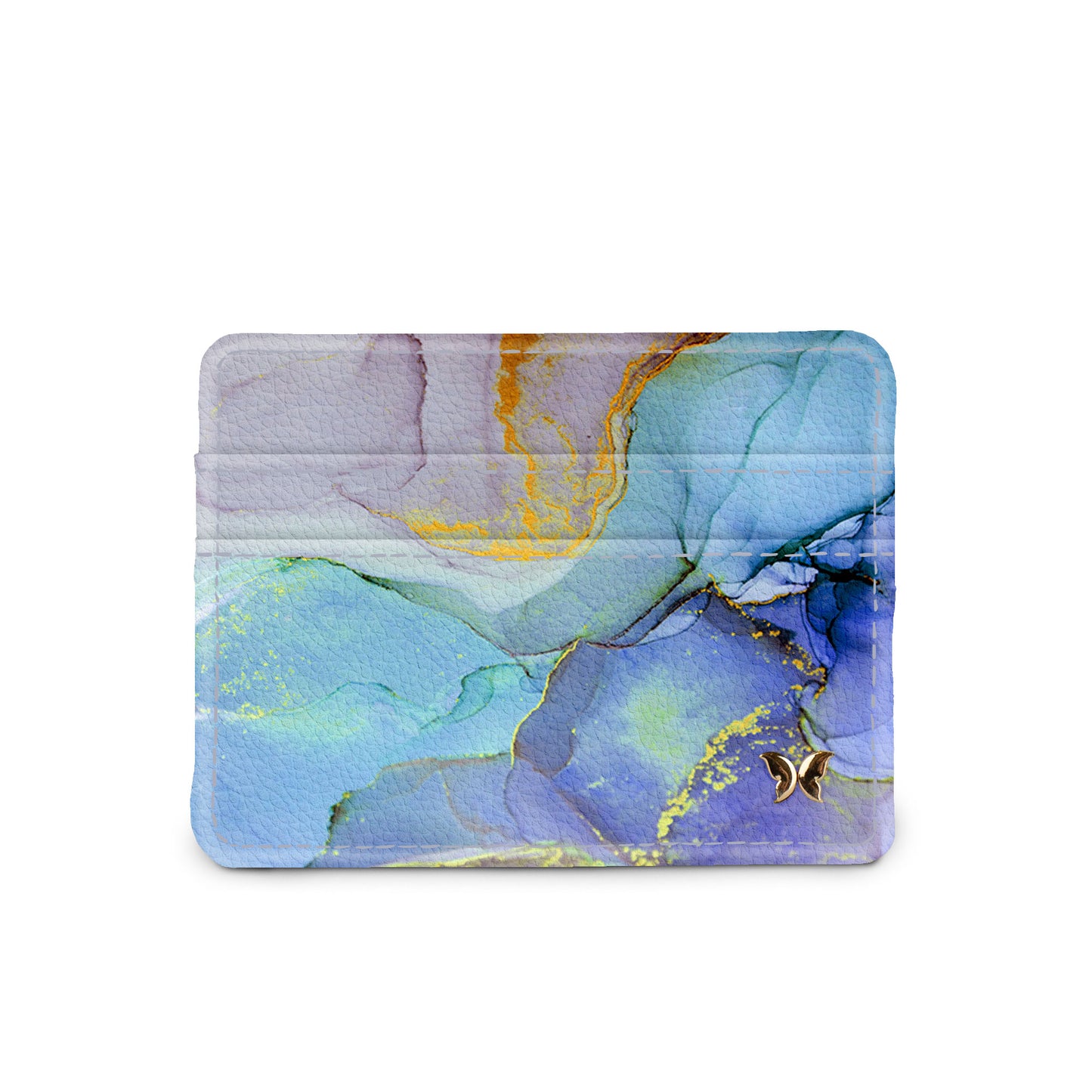Blue marble slim wallet