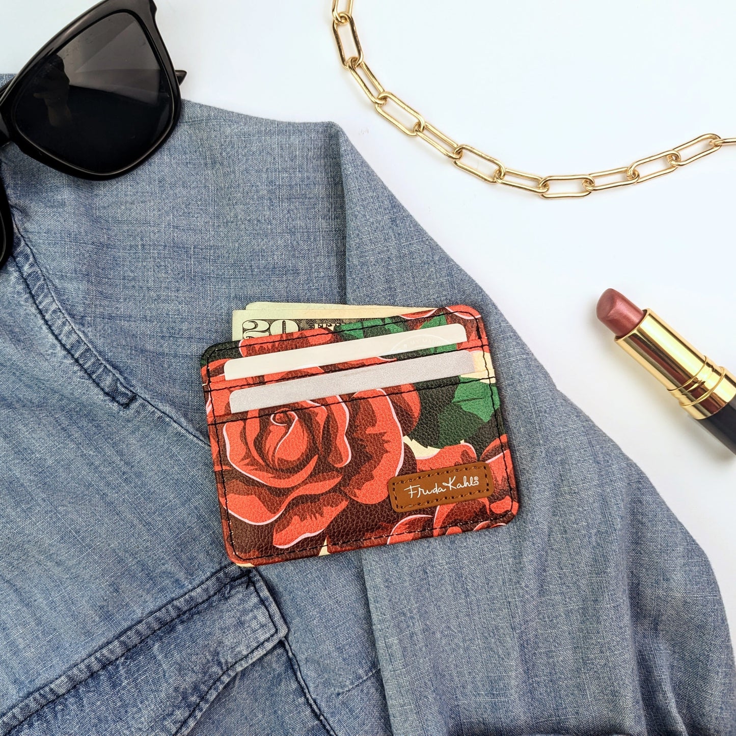 Frida Kahlo Rose Slim Wallet