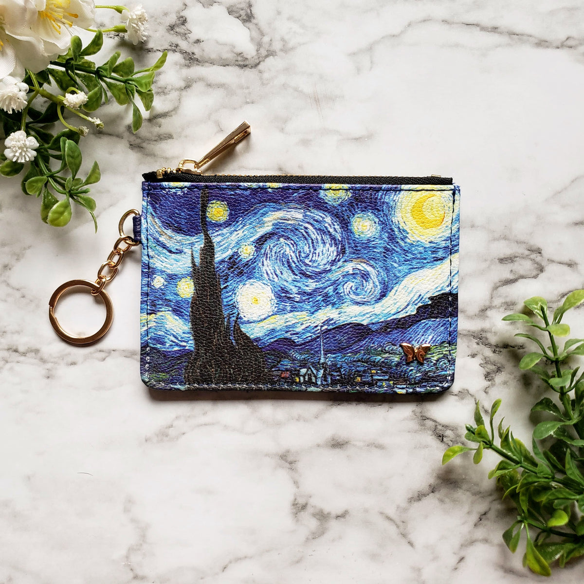 Van Gogh Starry Night Keychain Wallet