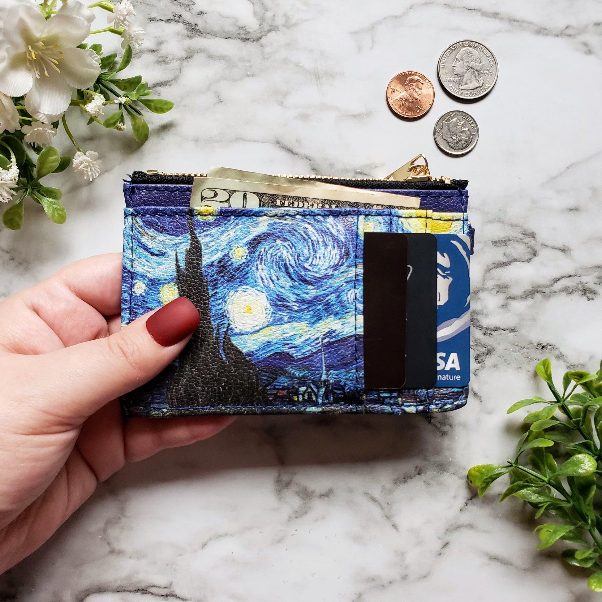 Van Gogh Starry Night Keychain Wallet
