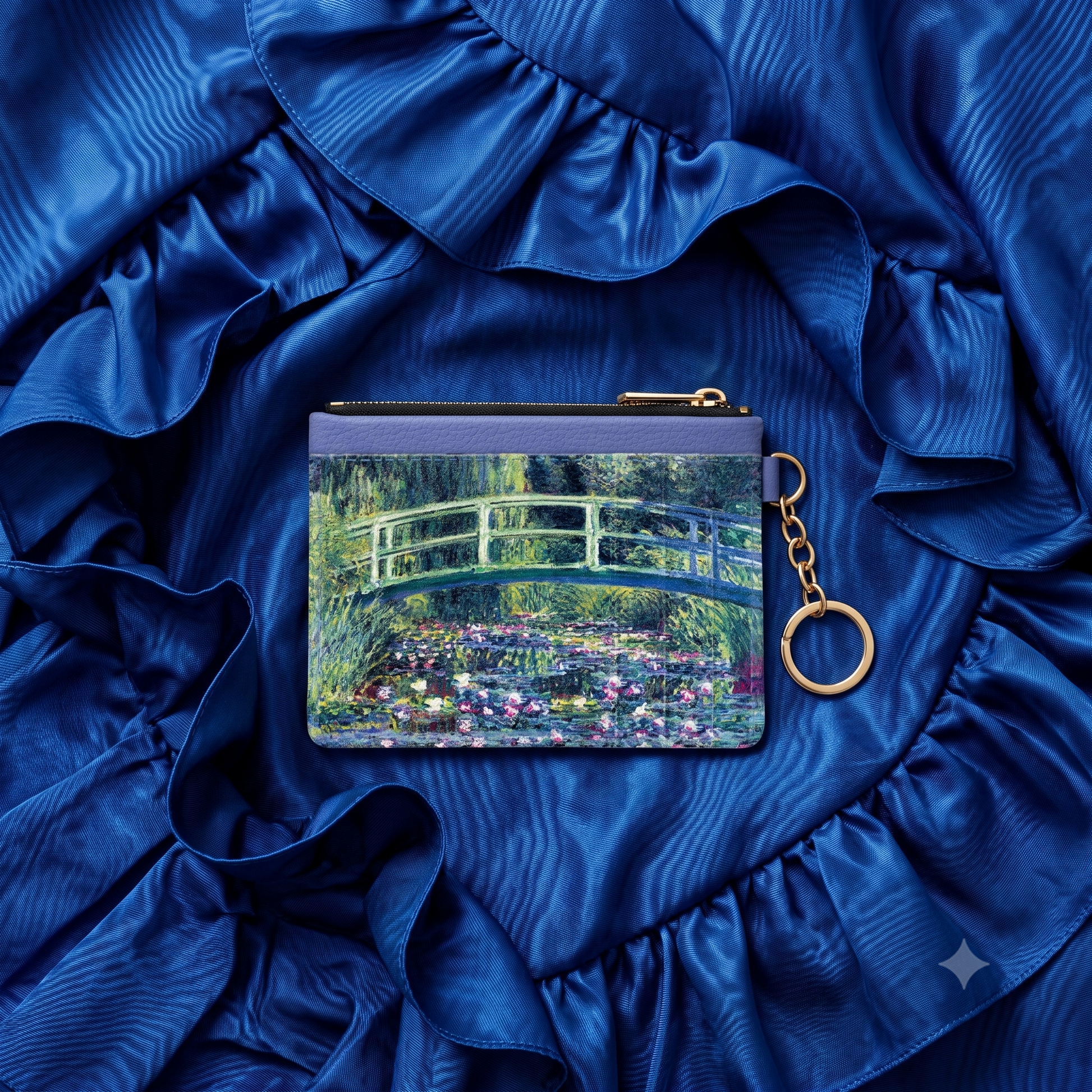 Monet Japanese bridge water lilies keychain wallet