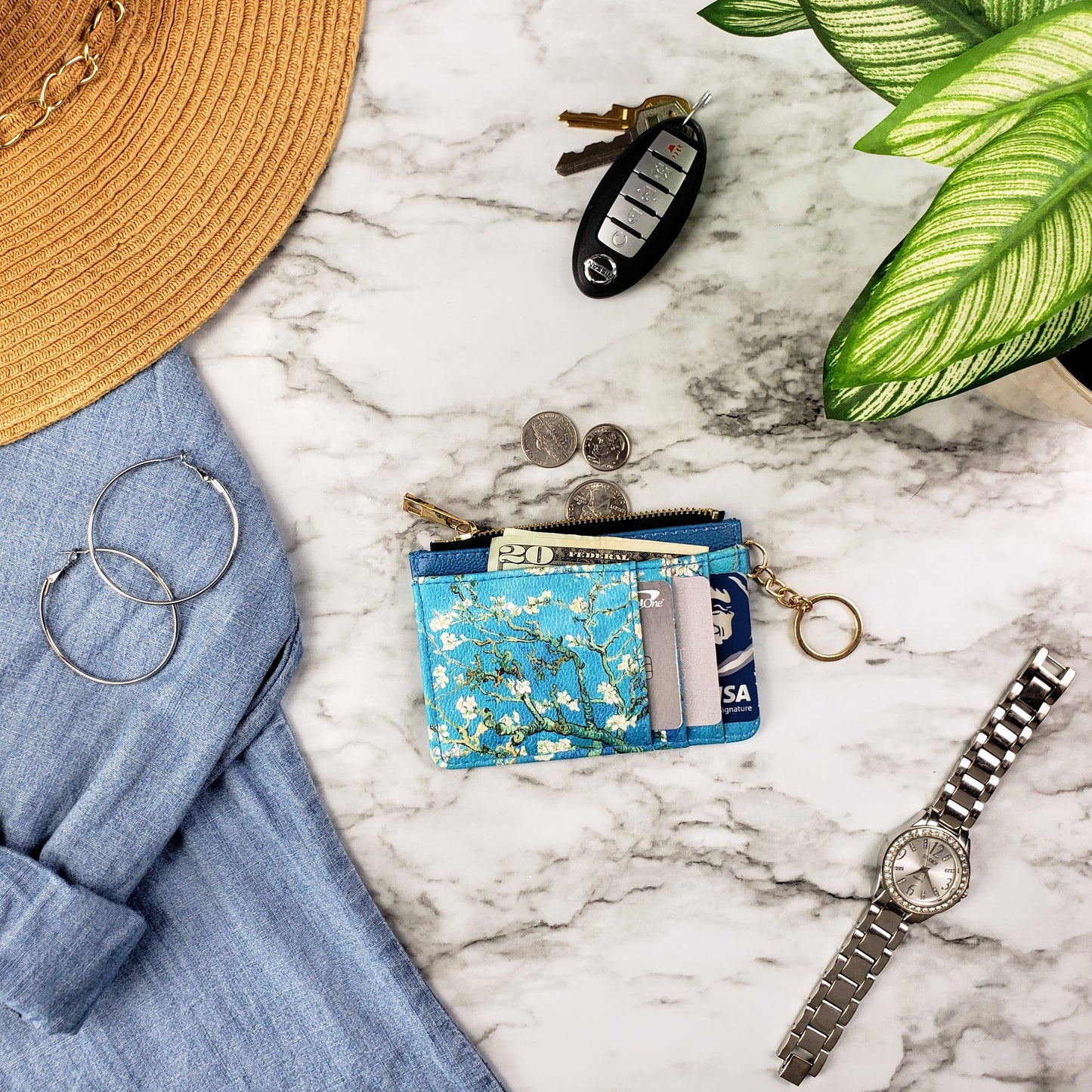 Van Gogh Almond Blossom Keychain Wallet