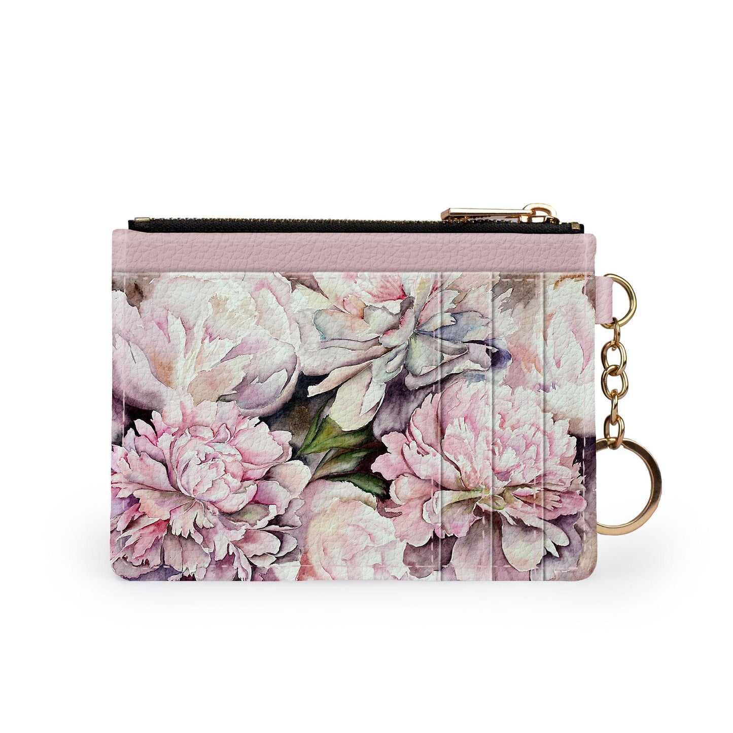 Peonies keychain wallet
