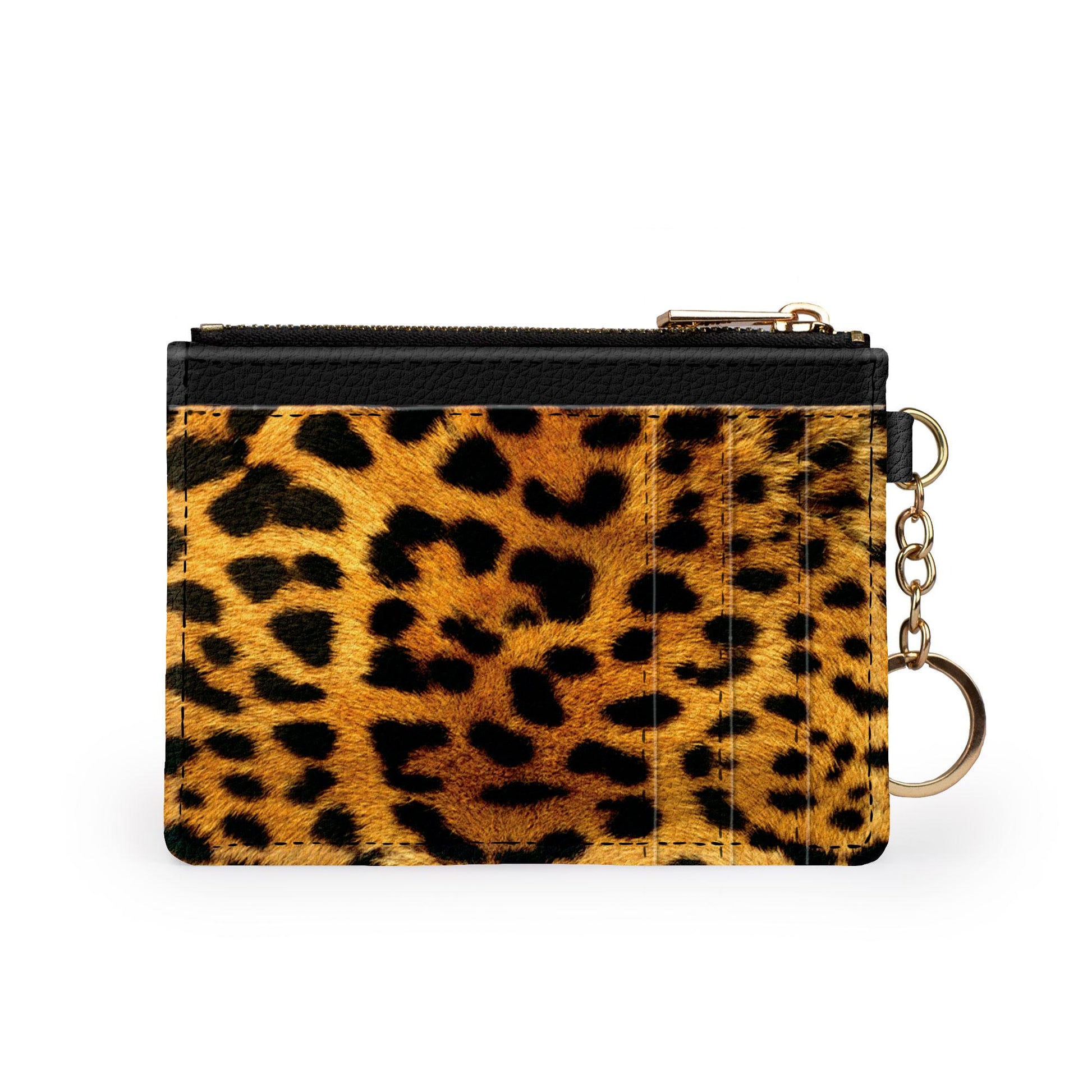 Leopard print keychain wallet