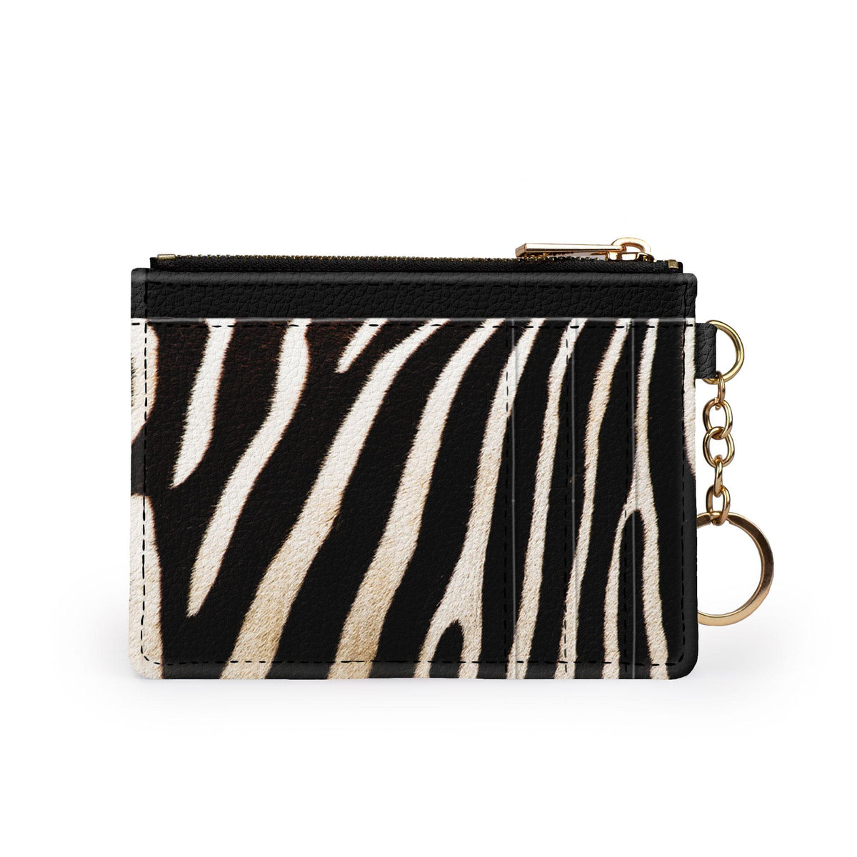 Zebra print keychain wallet