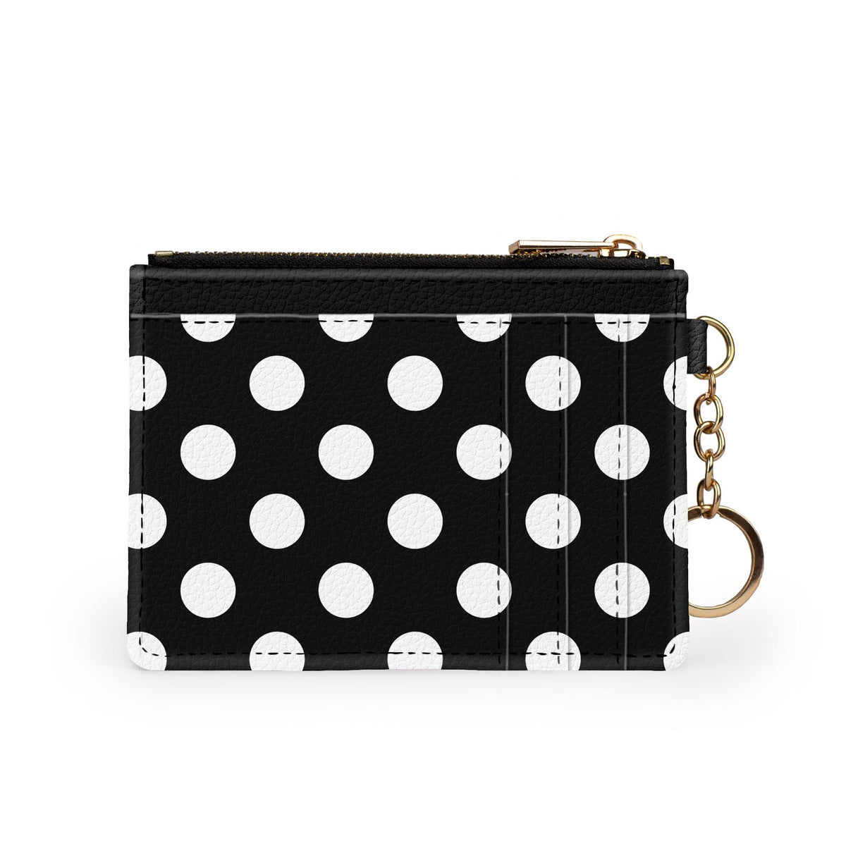 Black and white polka dot keychain wallet