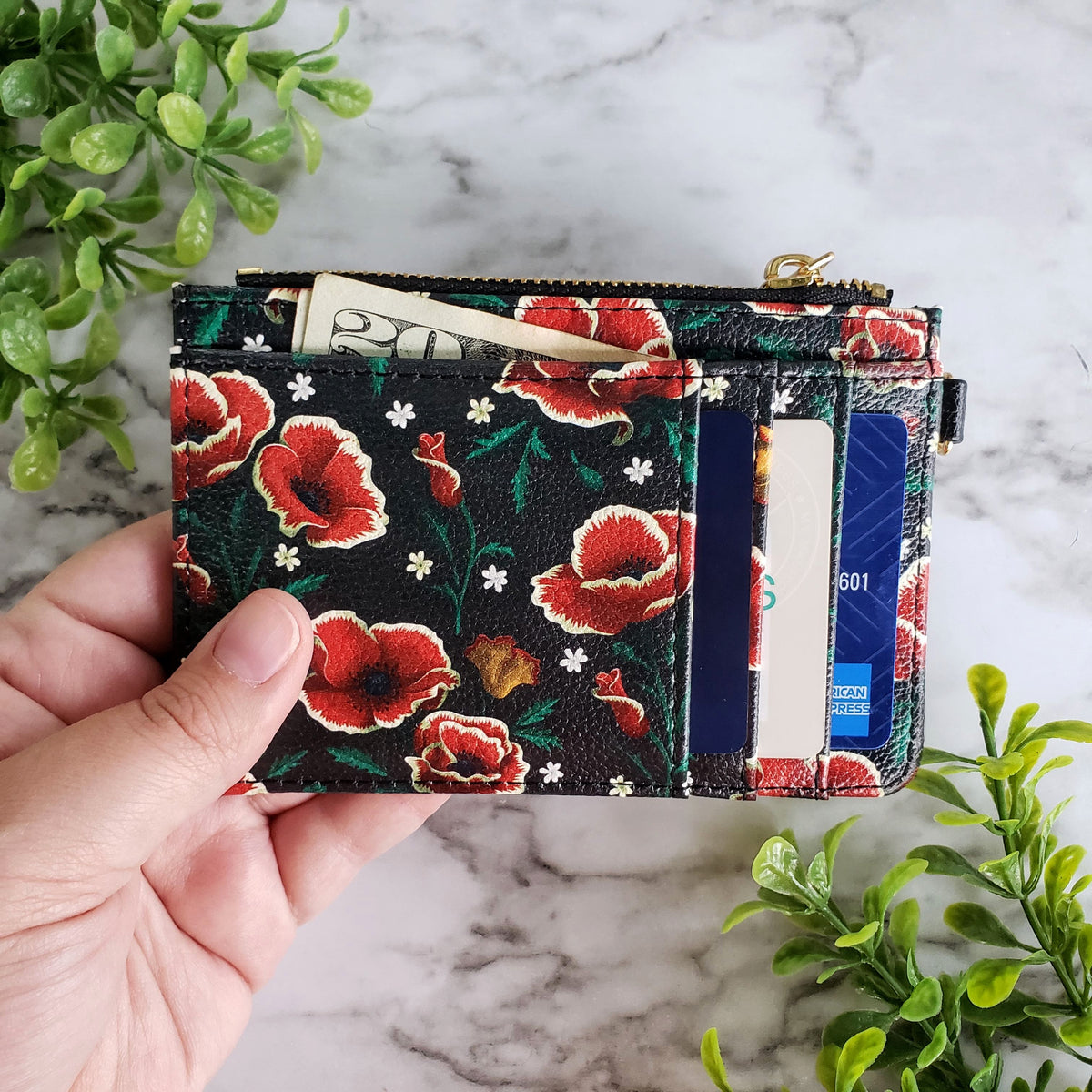 Frida Kahlo Poppies Keychain Wallet