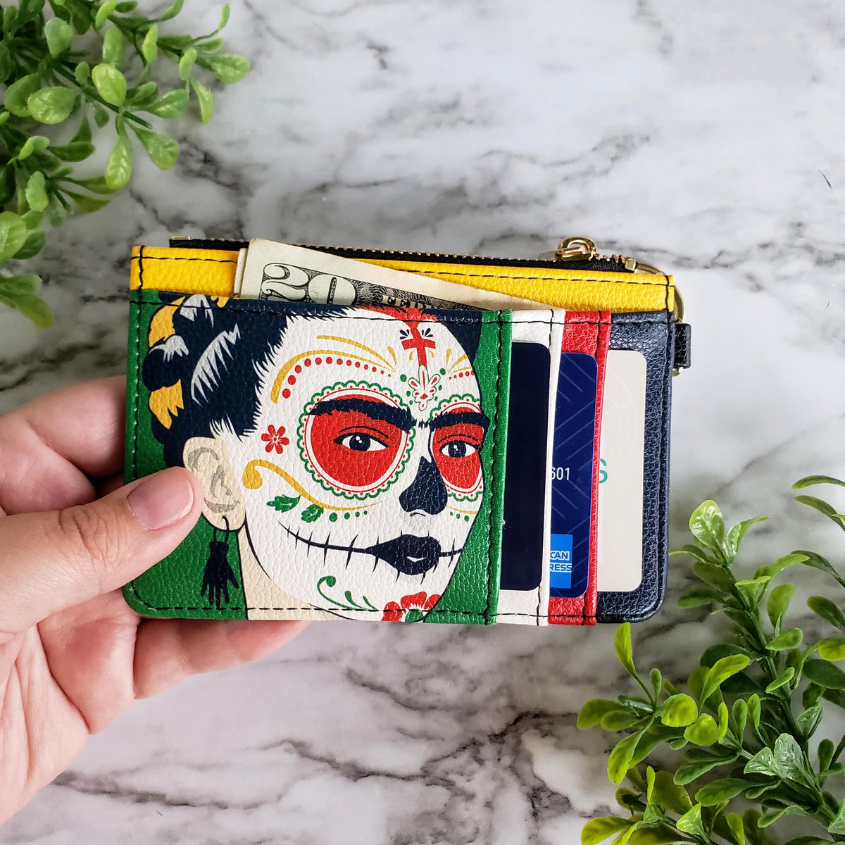 Frida Kahlo Sugar Skull Keychain Wallet