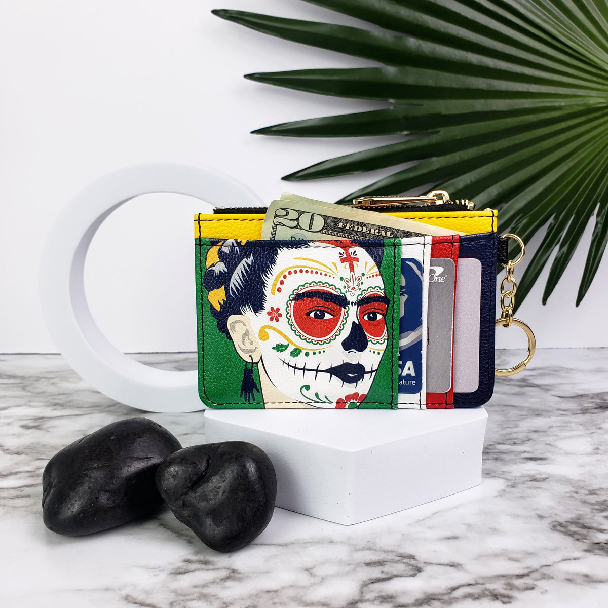 Frida Kahlo Sugar Skull Keychain Wallet