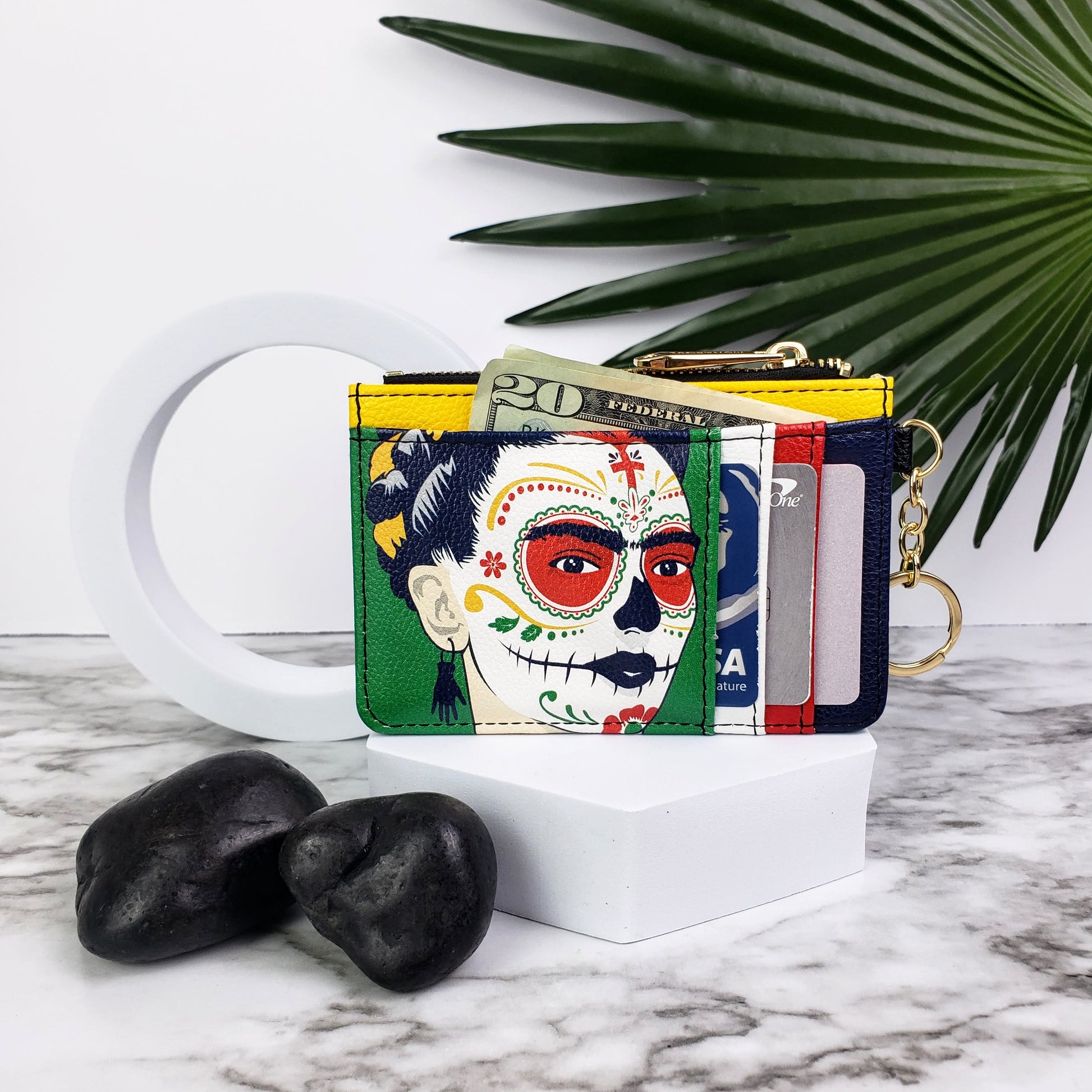 Frida Kahlo Sugar Skull Keychain Wallet