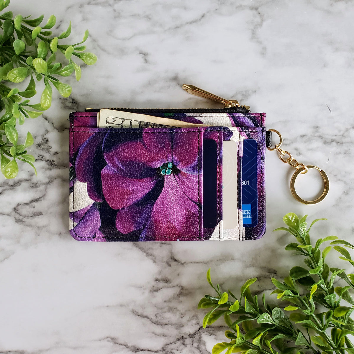 Georgia O'Keeffe Petunia Keychain Wallet