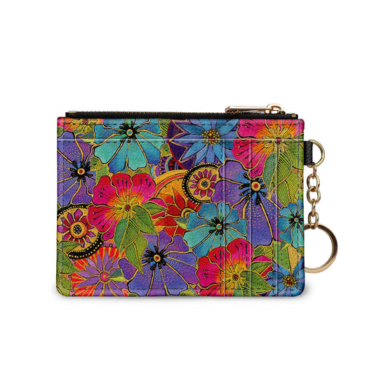 Laurel Burch Blossoming Florals keychain wallet