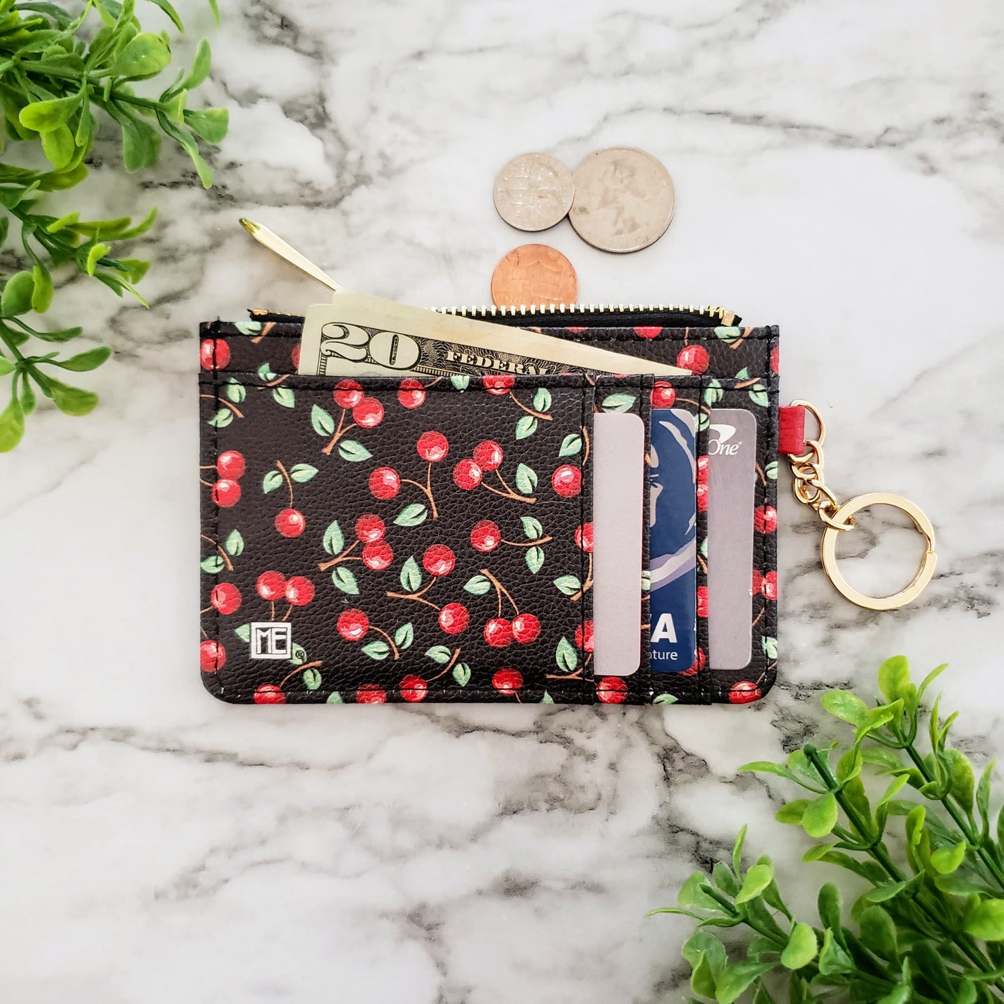 Mary Engelbreit Cherries Keychain Wallet