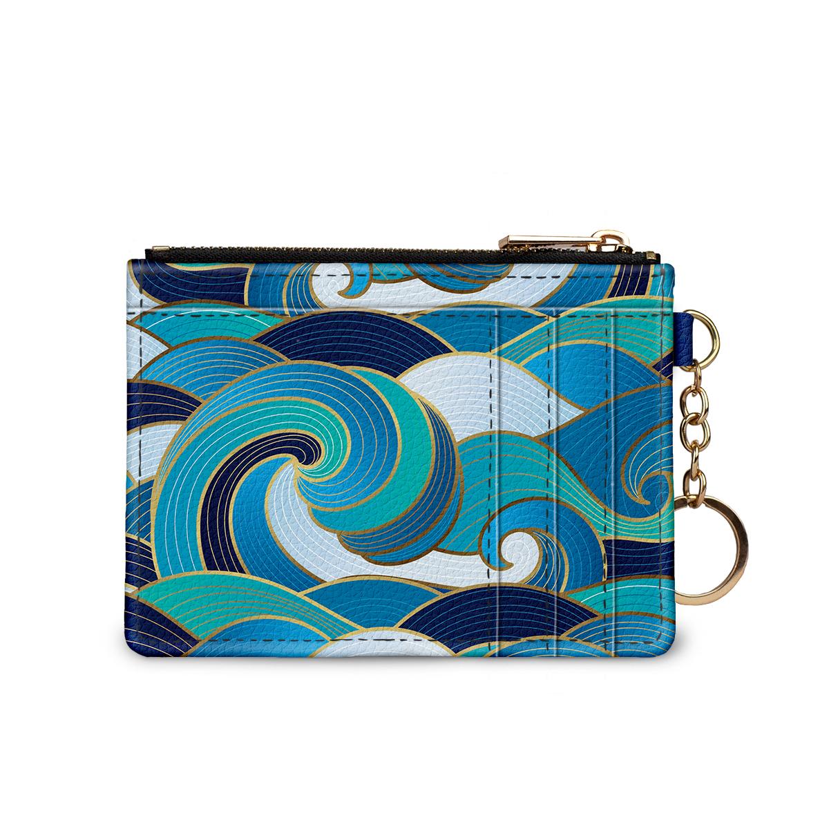 Enameled wave keychain wallet