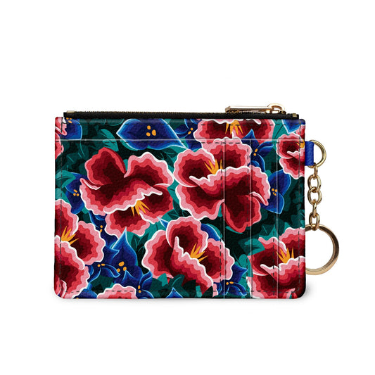 Frida Kahlo Hibiscus keychain wallet
